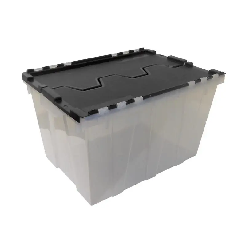 Instaview 12 Gal Black/clear Hinged-lid Tote 12.9 In. H X 15.3 In. W X 21.6 In. D Stackabl