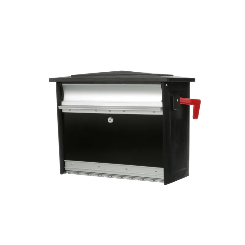 Mailsafe Lockable Security Wall Mount Mailbox - Medium Size, Black, Aluminum