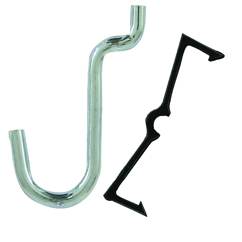 Zinc Plated Black/silver Steel 0.5 In. Peg Hooks 8 Pk