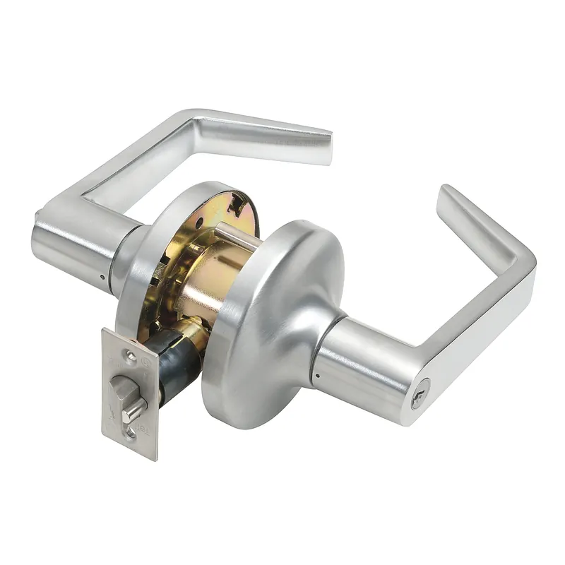 Brushed Chrome Entry Lever Lock