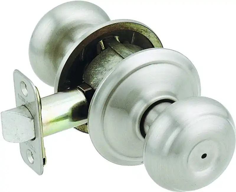 Georgian Satin Nickel Bed & Bath Door Knob Privacy Lockset F40geo619