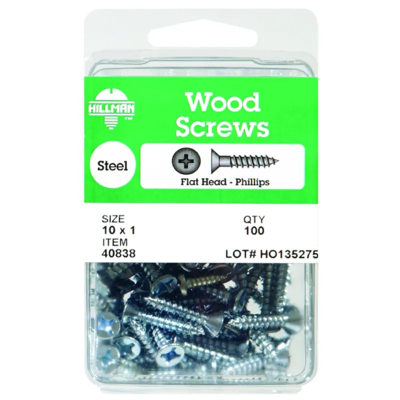 No. 8 X 3 In. L Phillips Zinc-plated Coarse Wood Screws 1 Pk