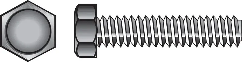 1/4 In. D X 2 In. L Zinc Plated Steel Hex Tap Bolt 100 Pk