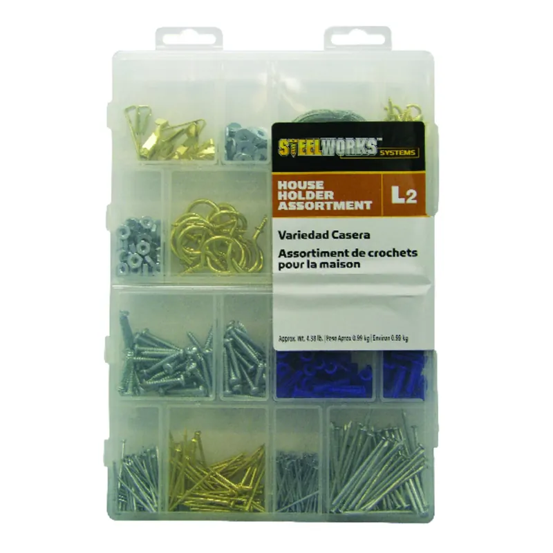 Brass-plated Assorted House Holder Kit 50 Lb 600 Pk