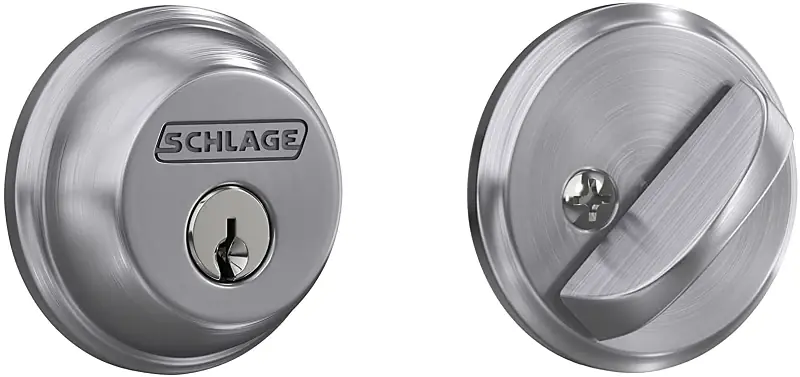 Single Cylinder Deadbolt Lock, Satin Chrome