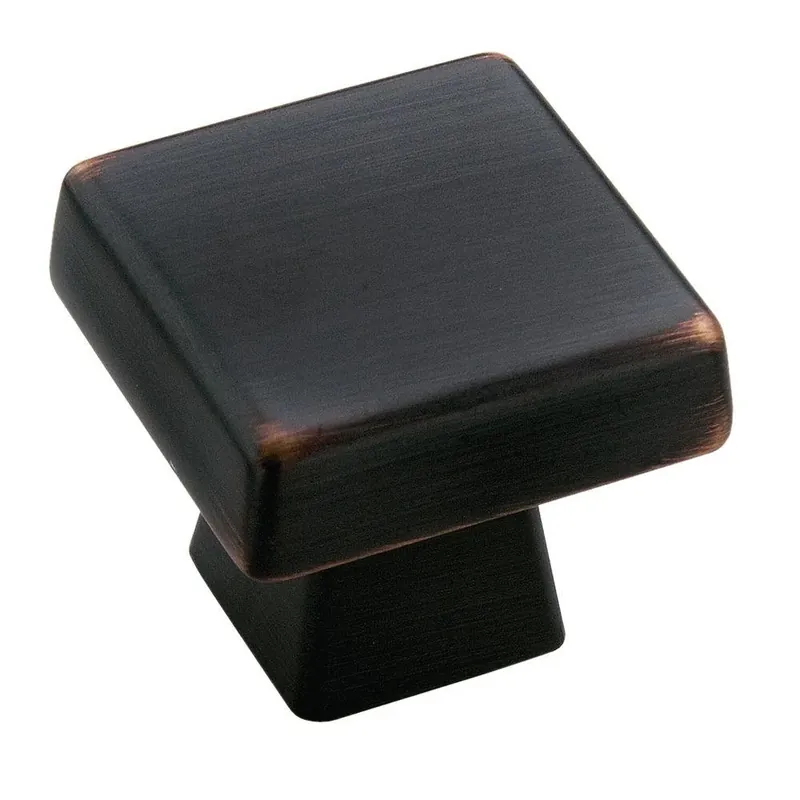 Blackrock Square Cabinet Knob 1-3/16 In. D 1-1/16 In. Oil Rubbed Bronze 1 Pk