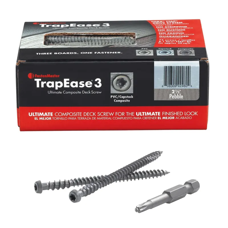 Trapease No. 10 X 2-1/2 In. L Pebble Gray Torx Ttap Flat Head Composite Deck Screws 75