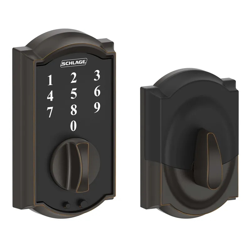 Touch Keyless Deadbolt, Camelot Trim, Aged Bronze