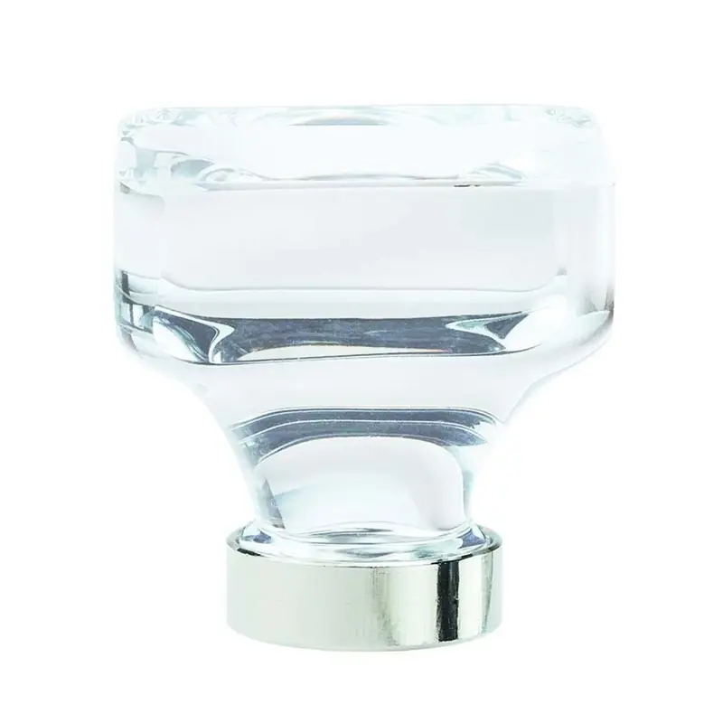 Glacio Transitional Square Cabinet Knob 1-5/16 In. Polished Nickel 1 Pk