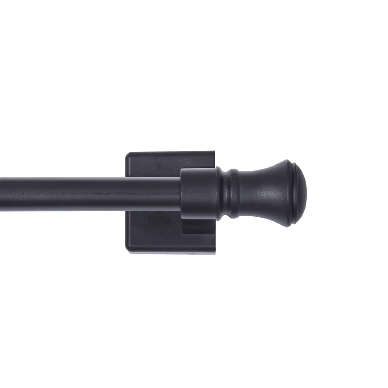 Black Cameron Magnetic Cafe Rod 16 In. To 28 In. Adjustable Length