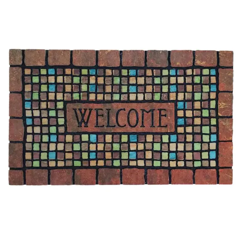 18 In. W X 30 In. L Multicolored Terra Cotta Nylon Floor Mat