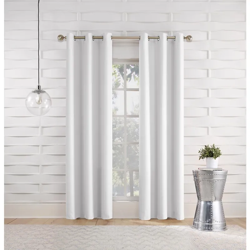 Webster White Curtain 80 In. W X 84 In. L - Modern Light Filtering Drapery