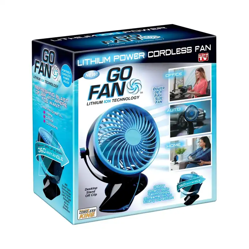 Cordless Rechargeable Fan Plastic 1 Pk