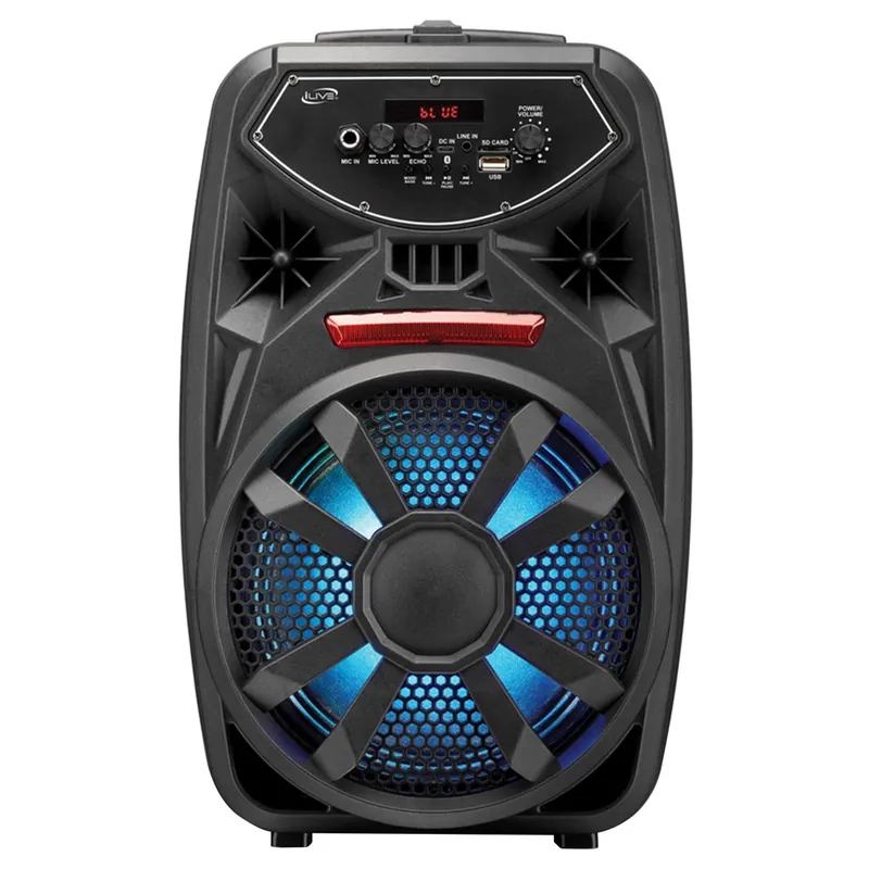 Isb380b Wireless Bluetooth Audio Player With Led Lights And Microphone Input