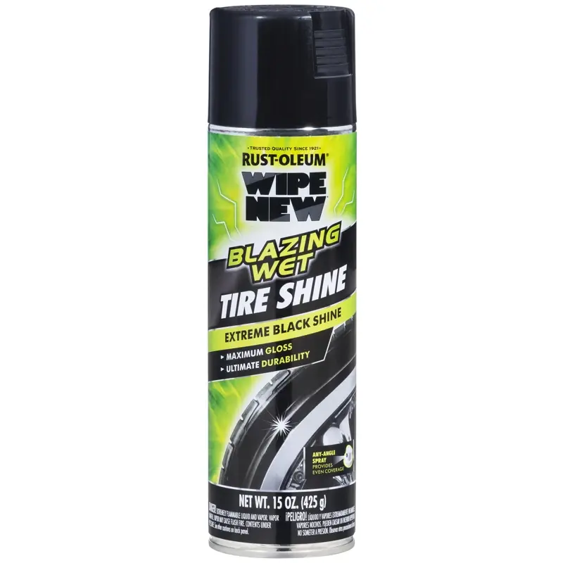 Wipe New Blazing Wet Tire Shine 15 Oz Aerosol Spray Can