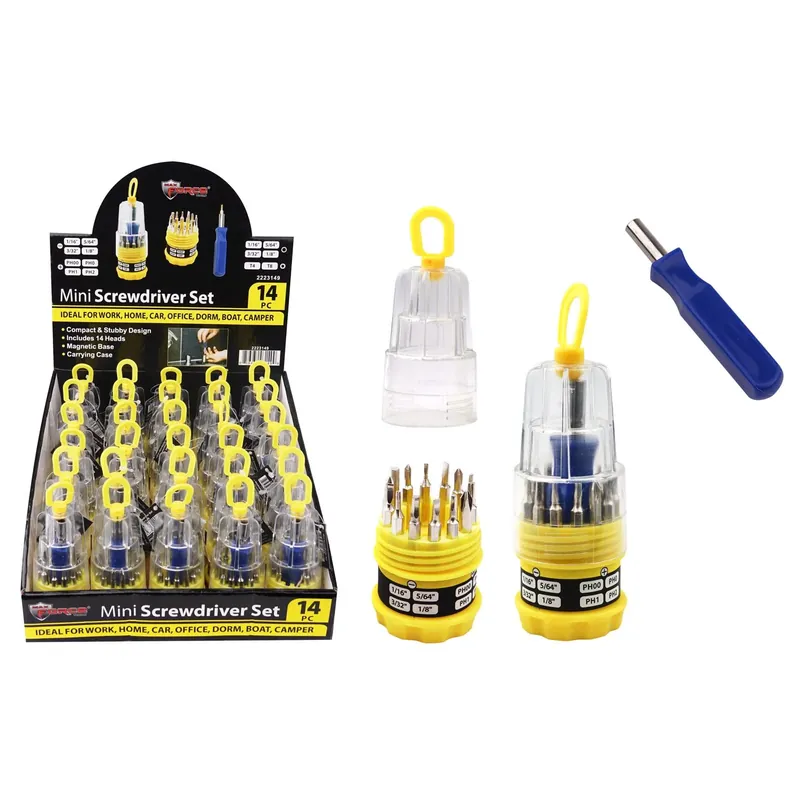 Max Force Phillips/slotted Mini Multi-bit Screwdriver Set 14 Pc