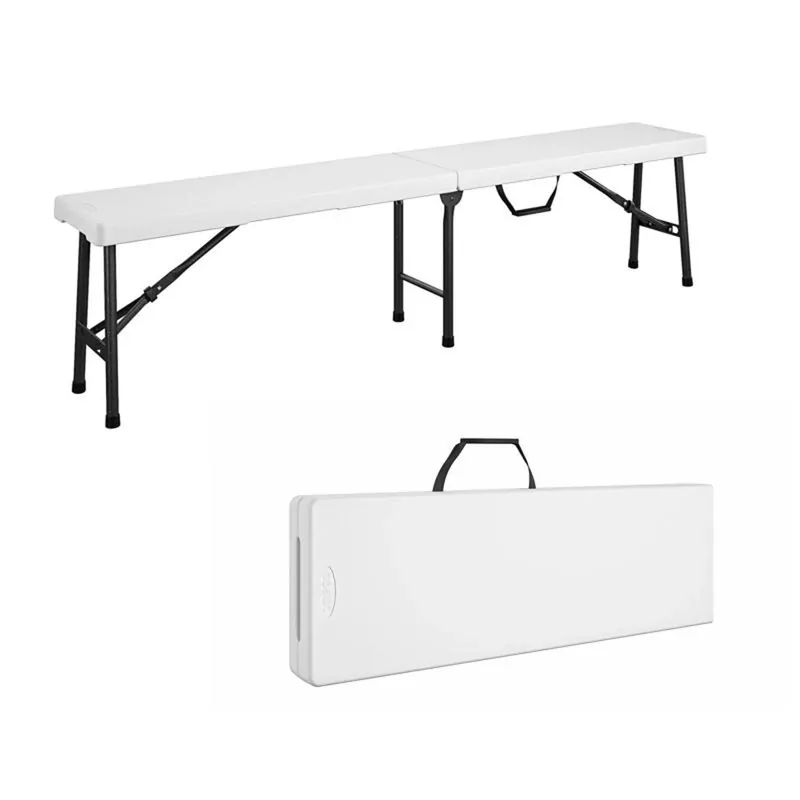 White Plastic Casual Folding Bench 1 Pk