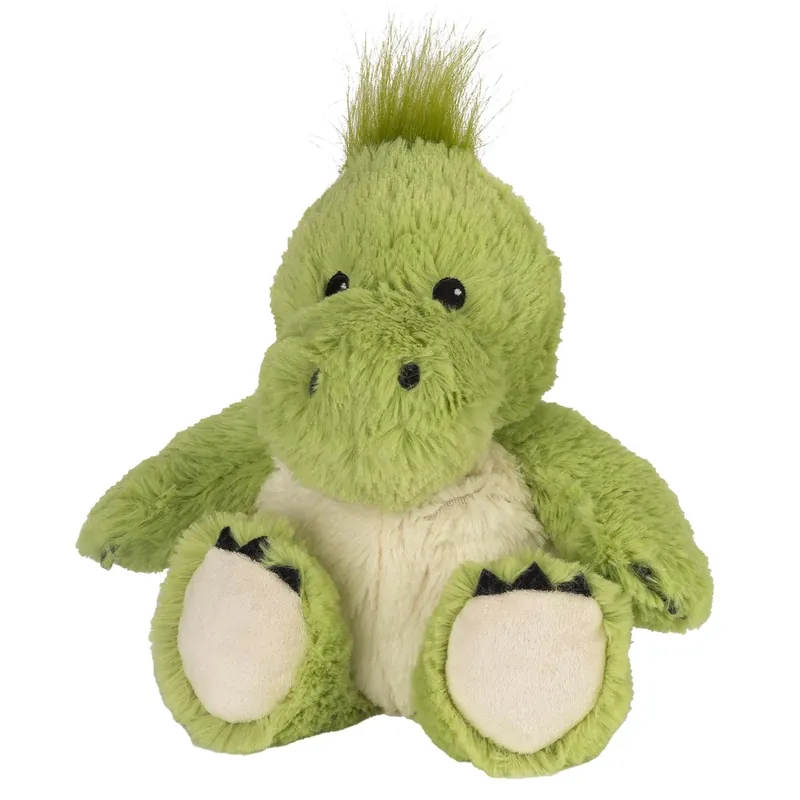 Microwavable Plush Dinosaur Stuffed Animal, Green, 13 Inches