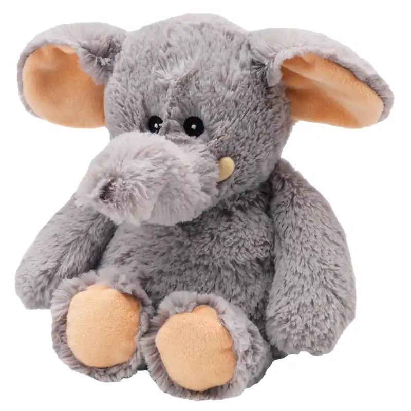 Microwavable Plush Gray Elephant Stuffed Animal 13 Inches