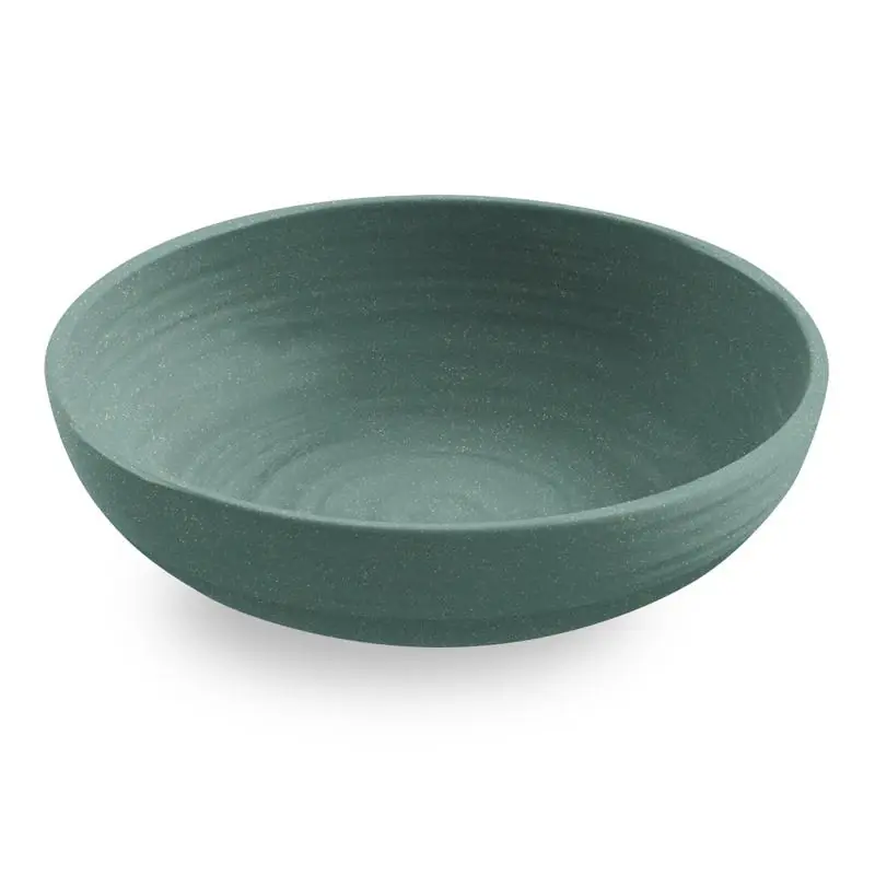 Green Bamboo/fiber Artisan Low Bowl 1 Each