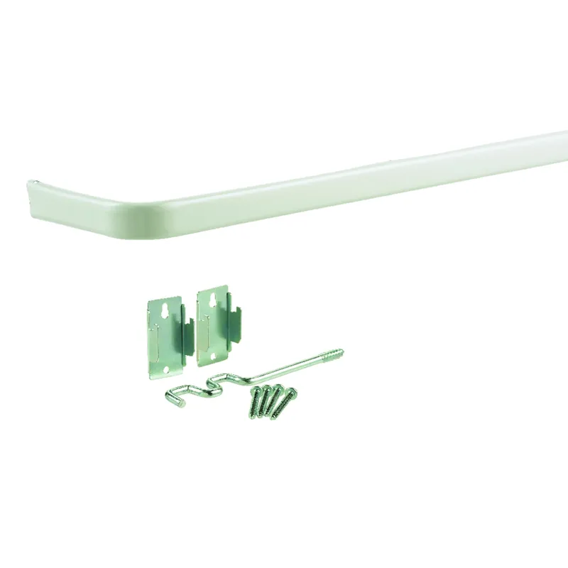 Double Curtain Rod, White, 48 To 86 In.