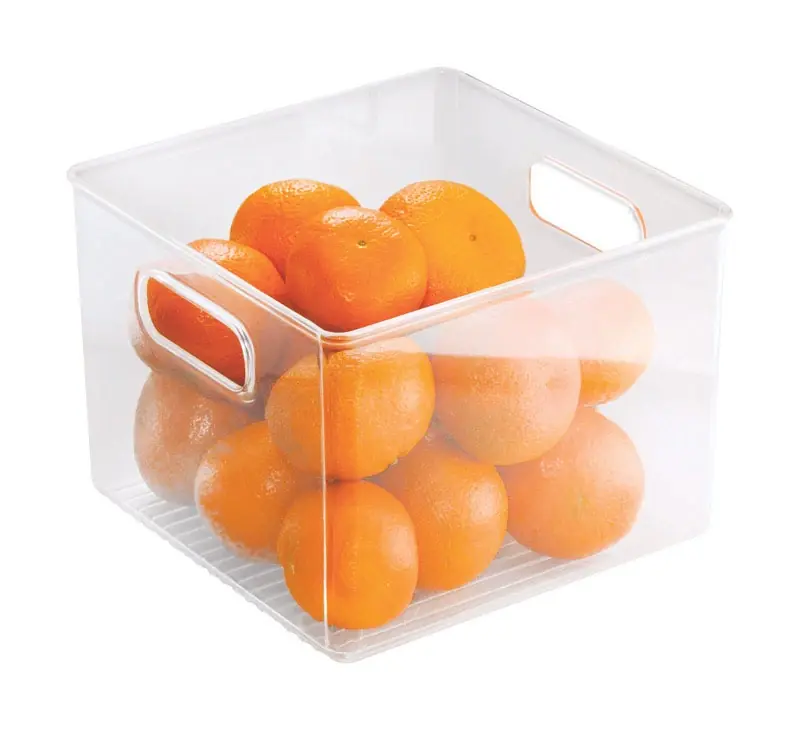Storage Bin, Clear Plastic, 8 X 8 X 6 In.