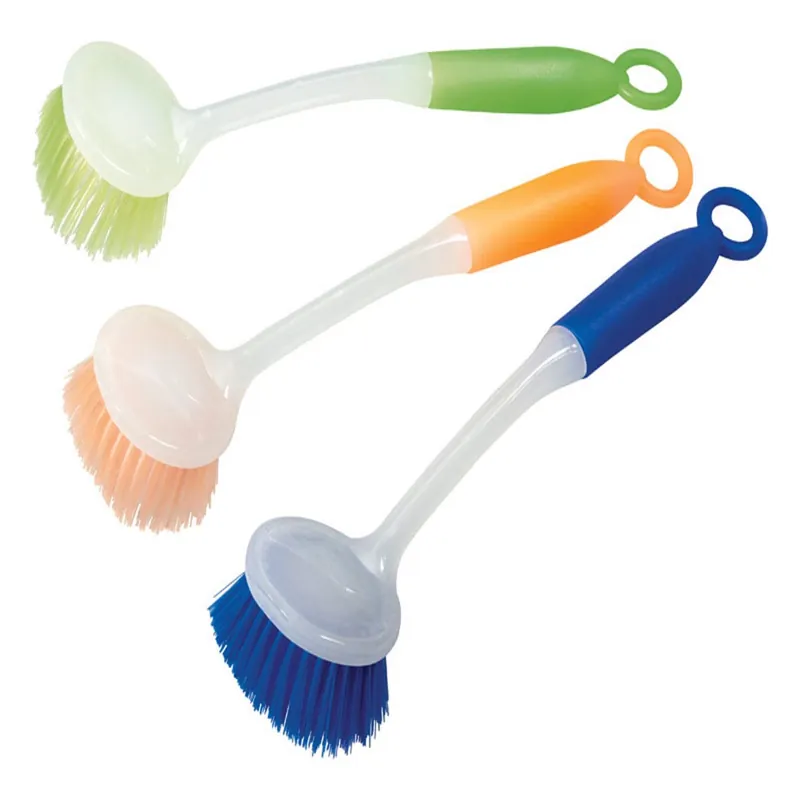 2 In. W Soft Bristle 7 In. Plastic Handle Long Handle Scrub Brush