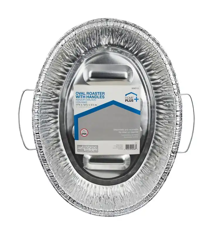 Durable Foil 12-3/4 In. W X 17-3/8 In. L Oval Roaster Pan Silver 1 Pk