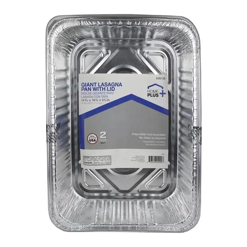 Durable Foil 10-5/8 In. W X 14-7/16 In. L Lasagna Pan Silver 2 Pc