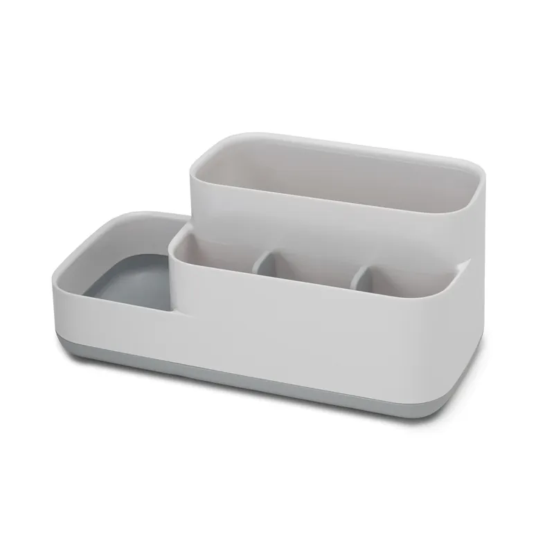 Easystore Gray/white Plastic Bathroom Storage Caddy With Non-slip Base