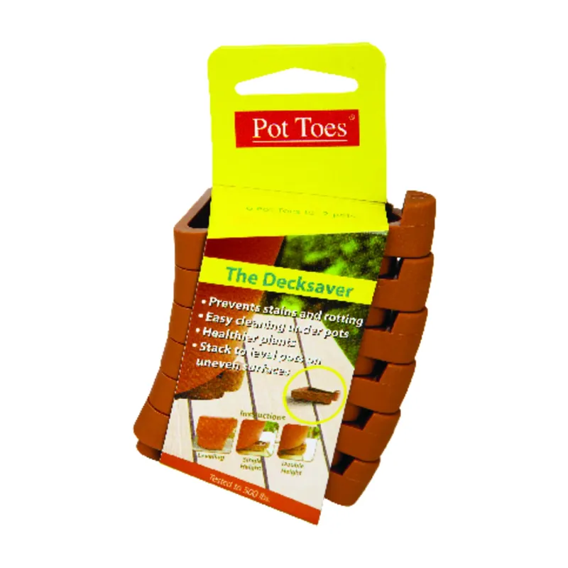 The Decksaver 1 In. H X 2 In. W X 3 In. D Plastic Planter Feet Terracotta