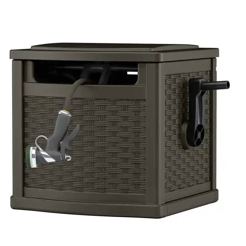 Slide Trak 150 Ft. Brown Retractable Free Standing Hideaway Hose Reel
