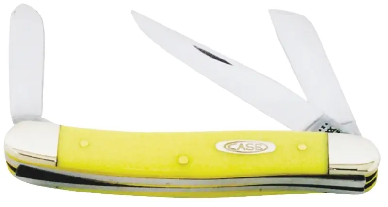 Stockman Pocket Knife With Clip, Chrome Vanadium/yellow, 3-5/8-in. Closed