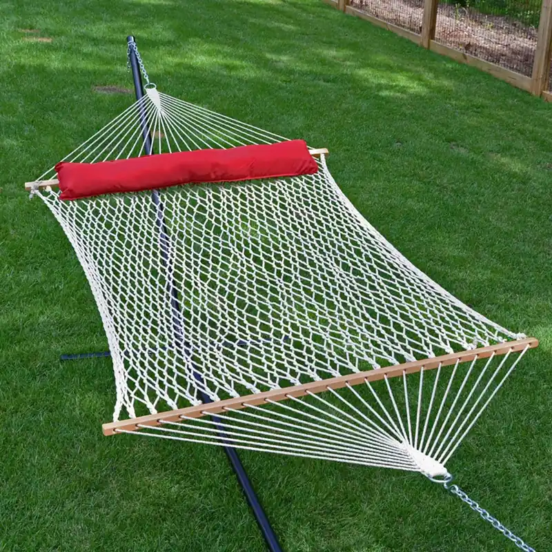 59 In. W X 82 In. L Cotton Hammock With Pillow