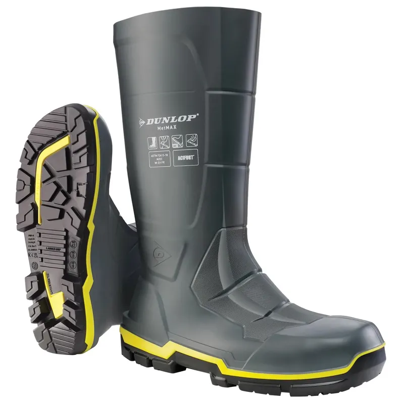 Men‘s Steel Toe Waterproof Boots Size 10 Us Gray Pvc Construction
