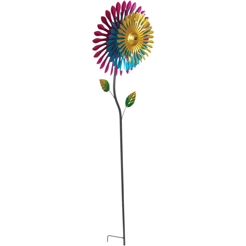 Multicolored Metal 47 In. H X 12 In. L X 6 In. W Wind Garden Stake Spinner