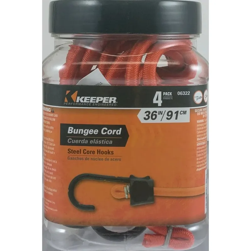 Black/orange Bungee Cord 36 In. L X 0.374 In. 1 Pk