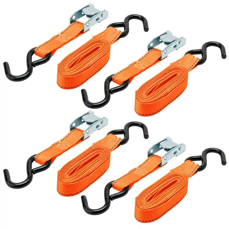 1 In. W X 10 Ft. L Orange Tie Down Strap 300 Lb 4 Pk