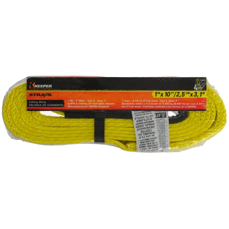 1 In. W X 10 Ft. L Black/yellow Lifting Sling 3200 Lb 1 Pk