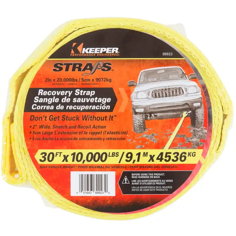 2 In. W X 30 Ft. L Yellow Vehicle Recovery Strap 10000 Lb 1 Pk