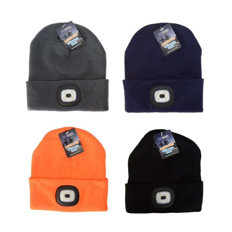 Beanie Lighted Winter Hat Assorted Colors One Size Fits All