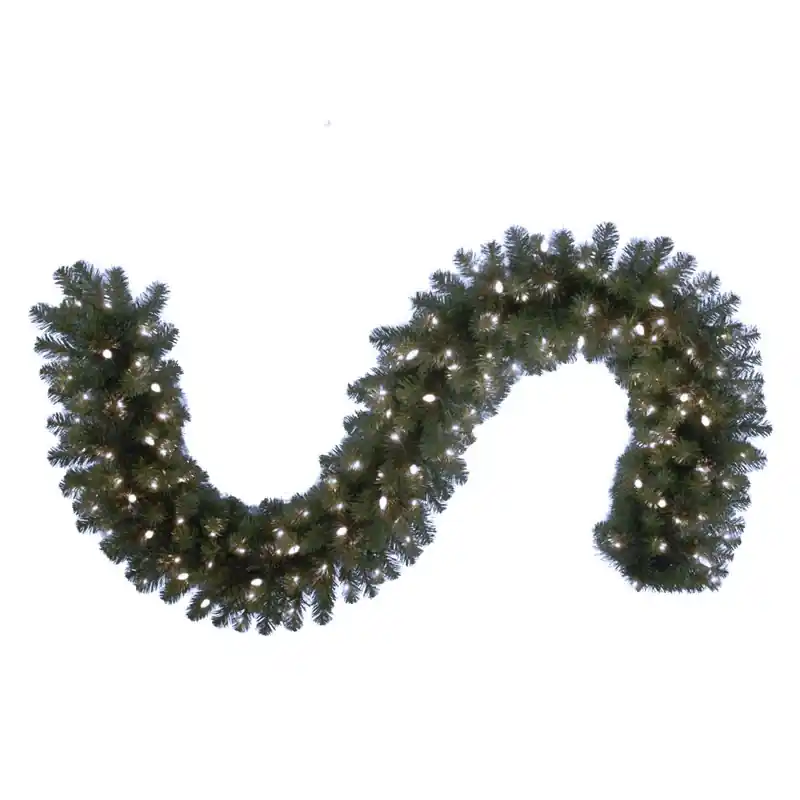 Platinum 14 In. D X 9 Ft. L Led Prelit Pure White Mixed Pine Christmas Garland