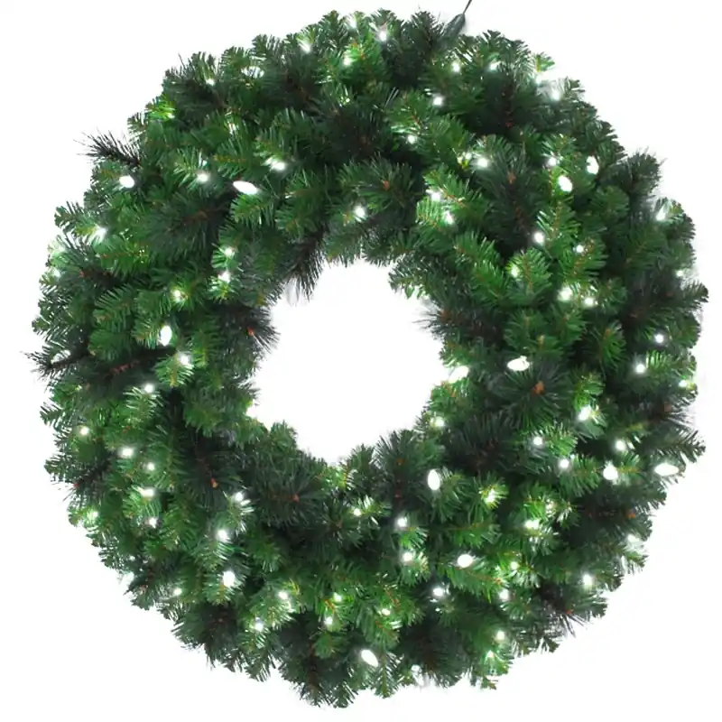 Platinum 36 In. Led Prelit Pure White Mixed Pine Christmas Wreath