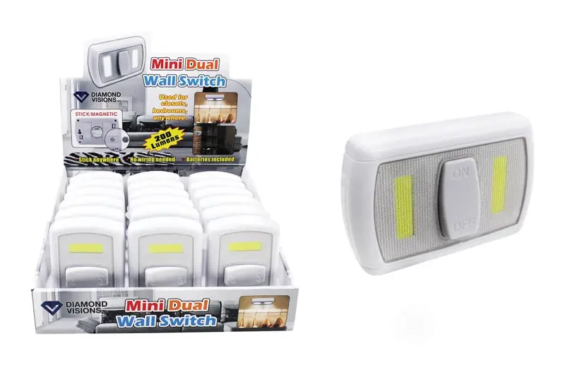 Manual Battery Powered Mini Cob Led Night Light With Switch - Model 08-2081