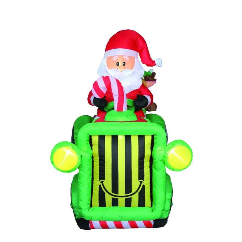 6 Ft. Inflatable Santa With Tractor - Holiday Yard Decoration