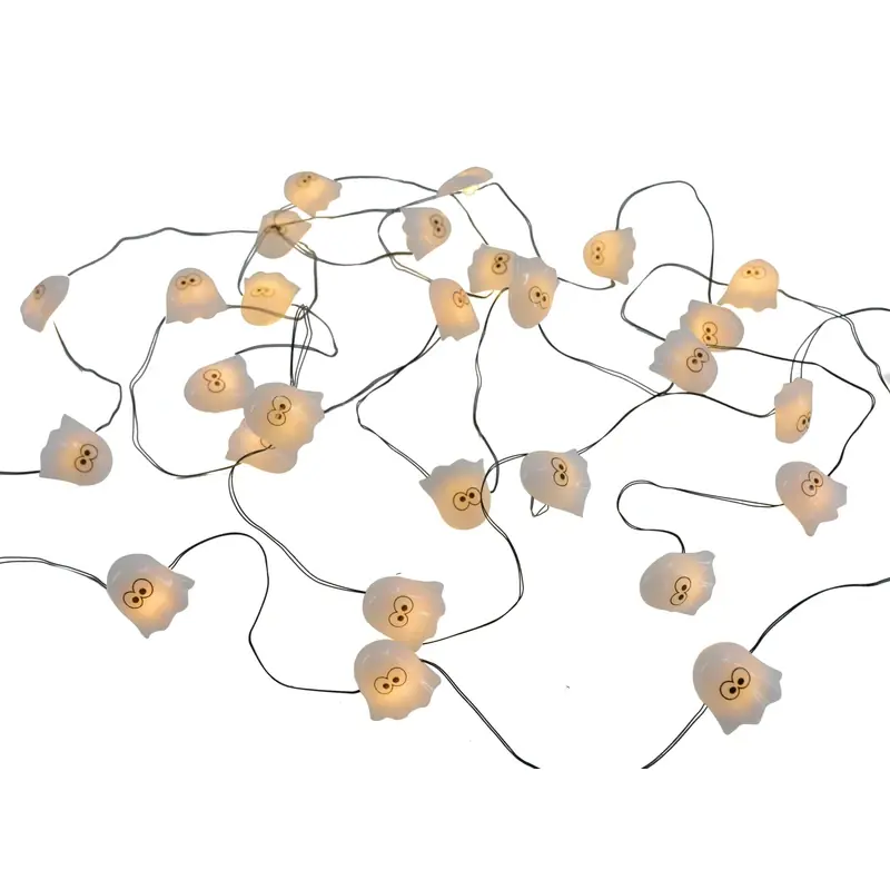 Halloween Warm White Led Prelit Ghost String Lights 5 Feet