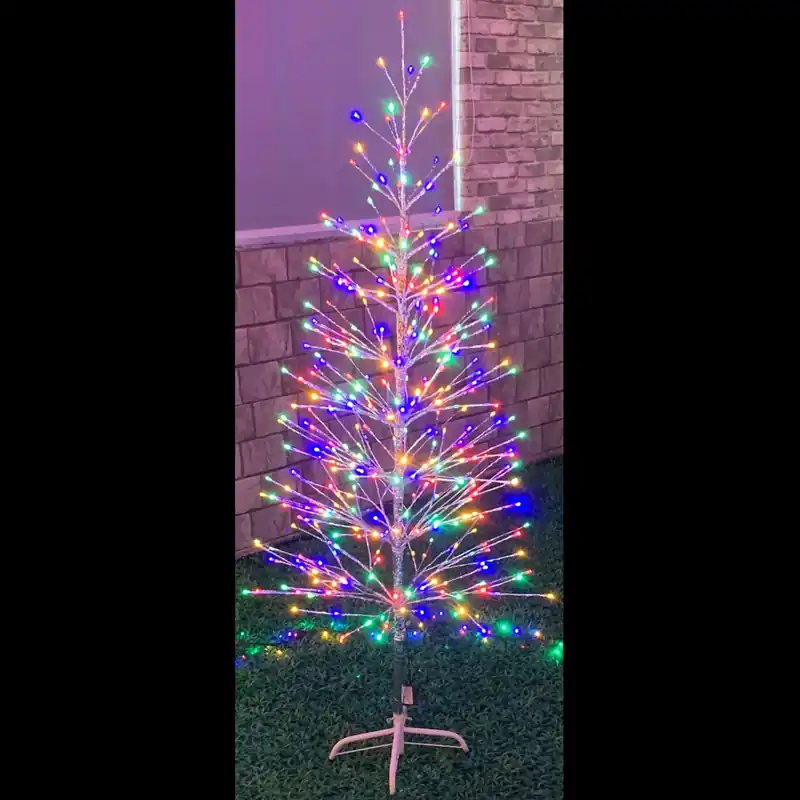 Platinum Led Multi Color Twig Tree 5 Ft. Yard Decor With Color Changing Lights