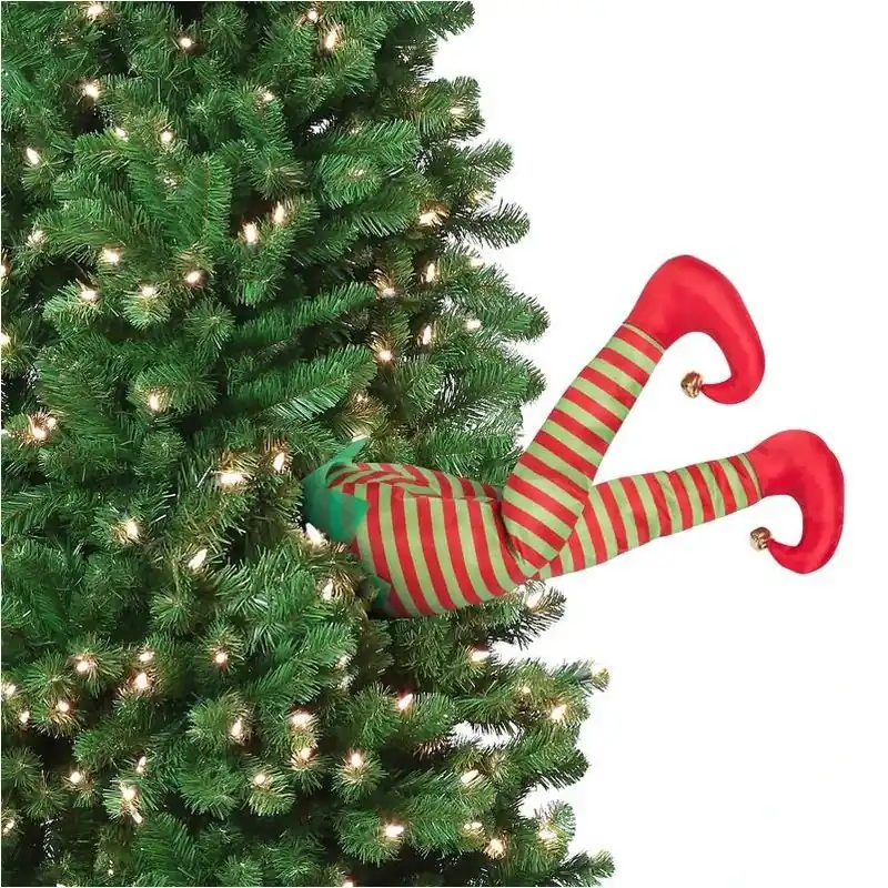 Animated Elf Kicker Figurine – 16" Green & Red Holiday Decoration
