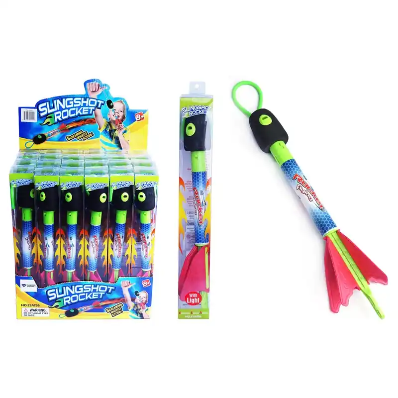 Light Up Sling Shot Rocket Plastic 1 Pc