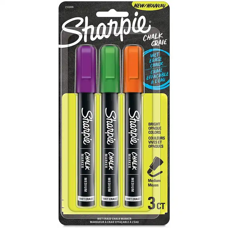 Assorted Medium Tip Chalk Marker 3 Pk